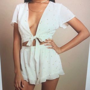 Tobi Bright Star White Multi Print Crop Top